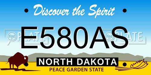 E580AS North Dakota License Plate