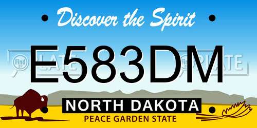E583DM North Dakota License Plate