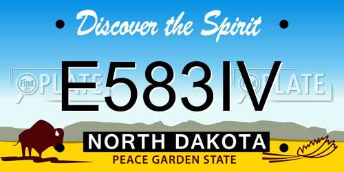 E583IV North Dakota License Plate