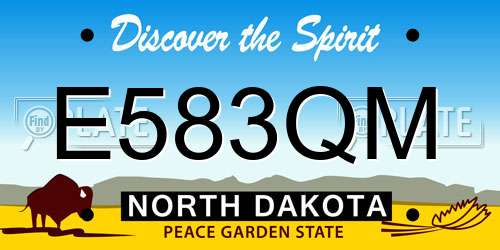E583QM North Dakota License Plate