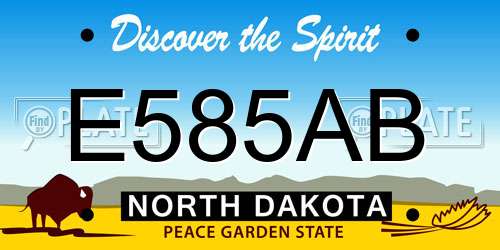 E585AB North Dakota License Plate