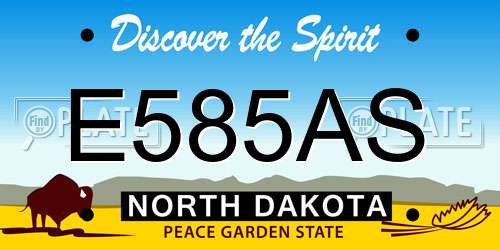 E585AS North Dakota License Plate