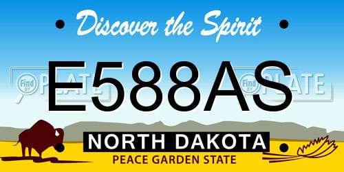 E588AS North Dakota License Plate