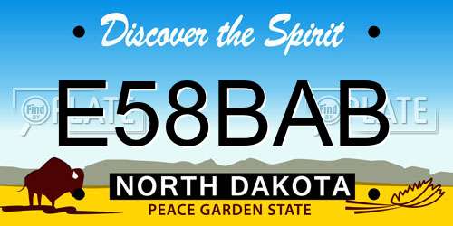 E58BAB North Dakota License Plate