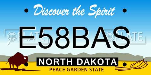 E58BAS North Dakota License Plate