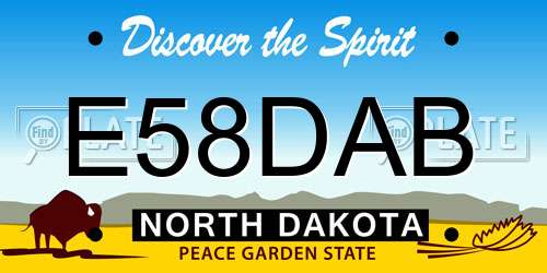 E58DAB North Dakota License Plate