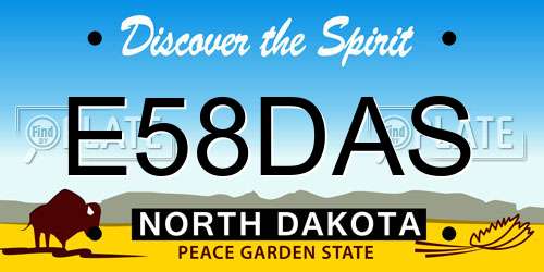 E58DAS North Dakota License Plate