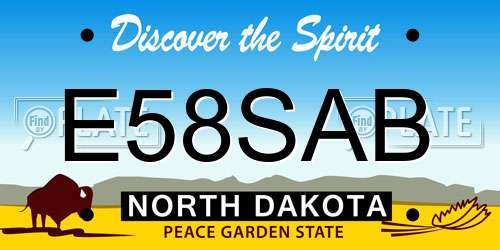 E58SAB North Dakota License Plate