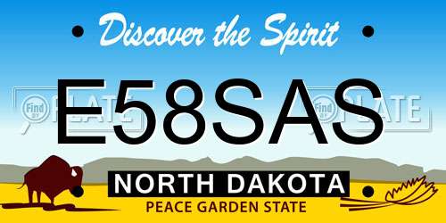 E58SAS North Dakota License Plate
