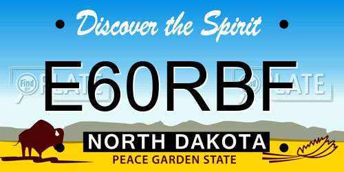 E60RBF North Dakota License Plate