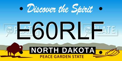 E60RLF North Dakota License Plate