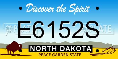 E6152S North Dakota License Plate