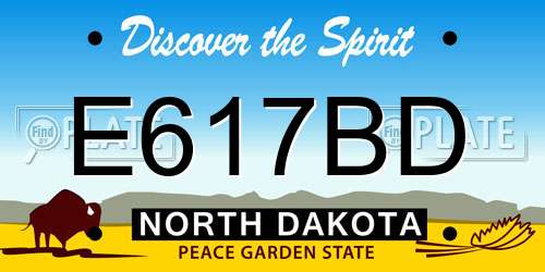 E617BD North Dakota License Plate