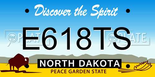 E618TS North Dakota License Plate