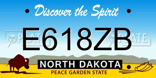 E618ZB North Dakota License Plate