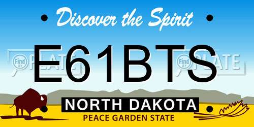 E61BTS North Dakota License Plate