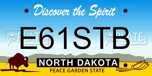 E61STB North Dakota License Plate
