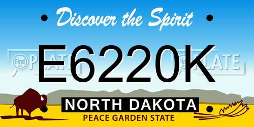 E6220K North Dakota License Plate