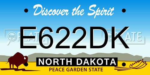 E622DK North Dakota License Plate