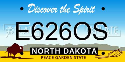 E626OS North Dakota License Plate