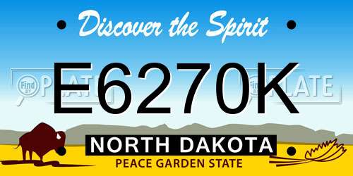 E6270K North Dakota License Plate