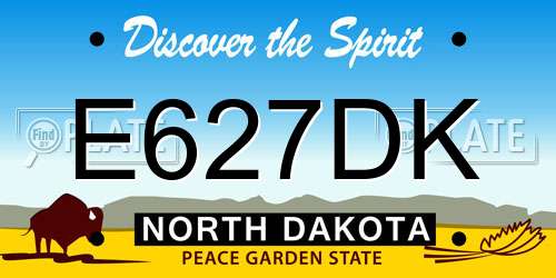 E627DK North Dakota License Plate