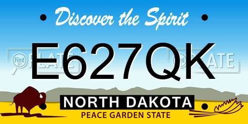 E627QK North Dakota License Plate
