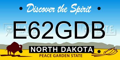 E62GDB North Dakota License Plate