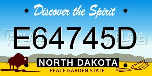 E64745D North Dakota License Plate