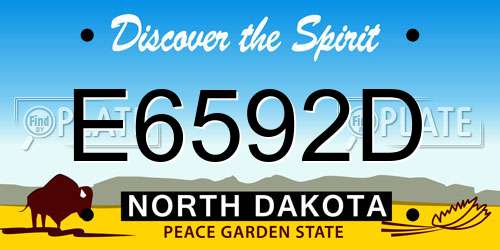 E6592D North Dakota License Plate