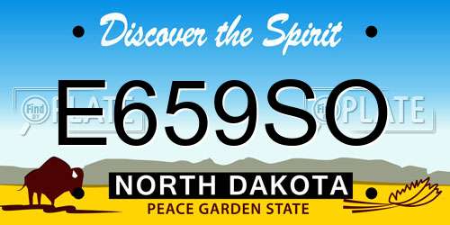 E659SO North Dakota License Plate