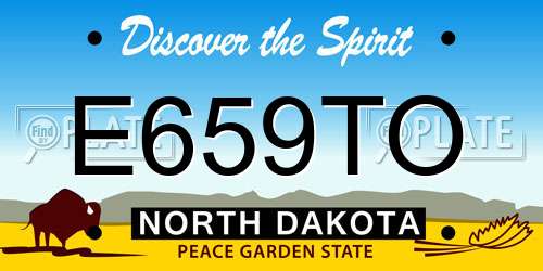 E659TO North Dakota License Plate