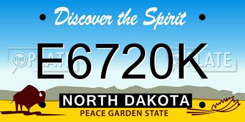 E6720K North Dakota License Plate