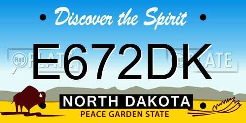 E672DK North Dakota License Plate