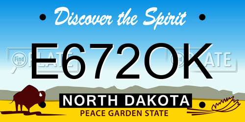 E672OK North Dakota License Plate