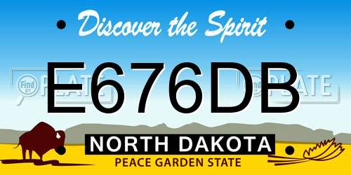 E676DB North Dakota License Plate