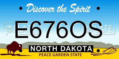 E676OS North Dakota License Plate