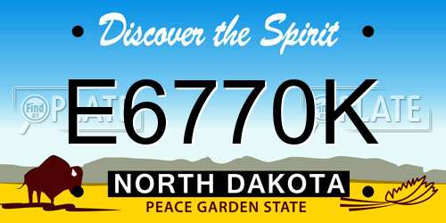 E6770K North Dakota License Plate
