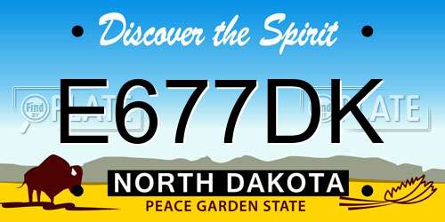 E677DK North Dakota License Plate
