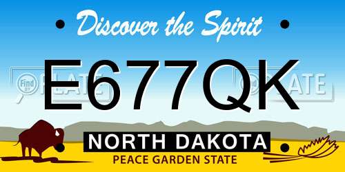 E677QK North Dakota License Plate
