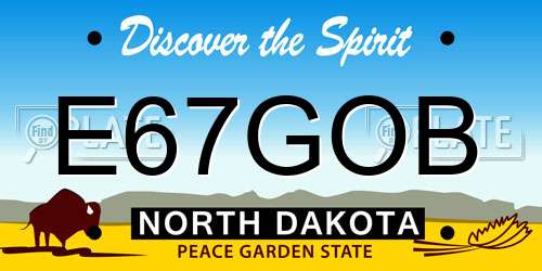 E67GOB North Dakota License Plate