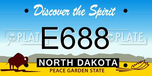 E688 North Dakota License Plate