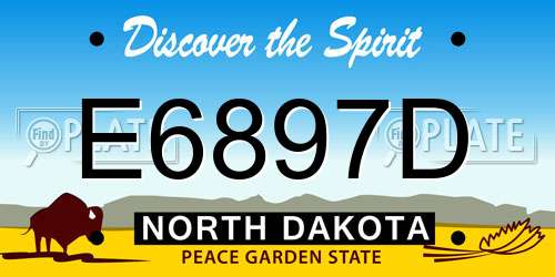 E6897D North Dakota License Plate