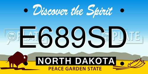 E689SD North Dakota License Plate