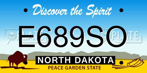 E689SO North Dakota License Plate