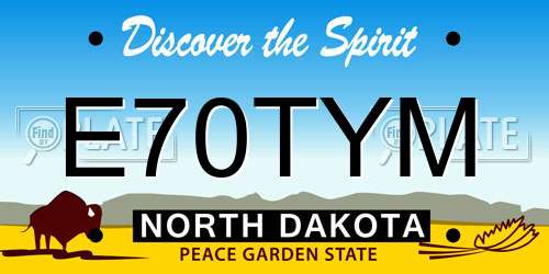 E70TYM North Dakota License Plate