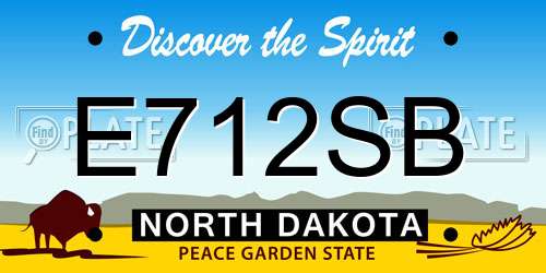 E712SB North Dakota License Plate
