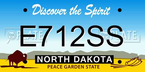 E712SS North Dakota License Plate