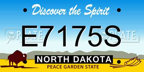 E7175S North Dakota License Plate