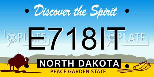 E718IT North Dakota License Plate